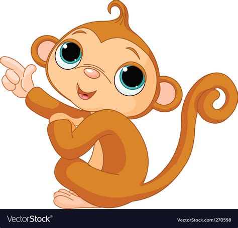 Cartoon Baby Monkey Royalty Free Vector Image Vectorstock