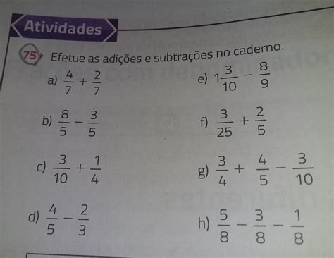 Efetue As Adições E Subtrações