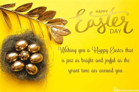 This year the day will be observed on 4 april 2021. Easter Greeting Card with Golden Eggs Basket