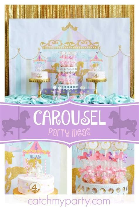 carousel birthday pastel carousel party catch my party carousel party carousel birthday