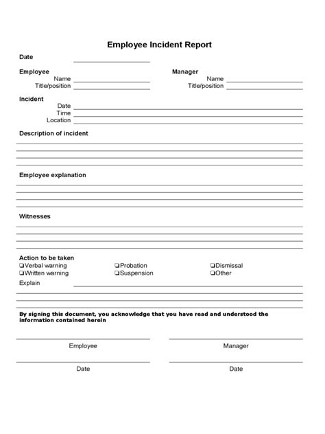 Employee Incident Report 4 Free Templates In Pdf Word Excel Download