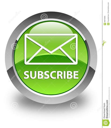 Subscribe Email Icon Glossy Green Round Button Royalty Free Cartoon