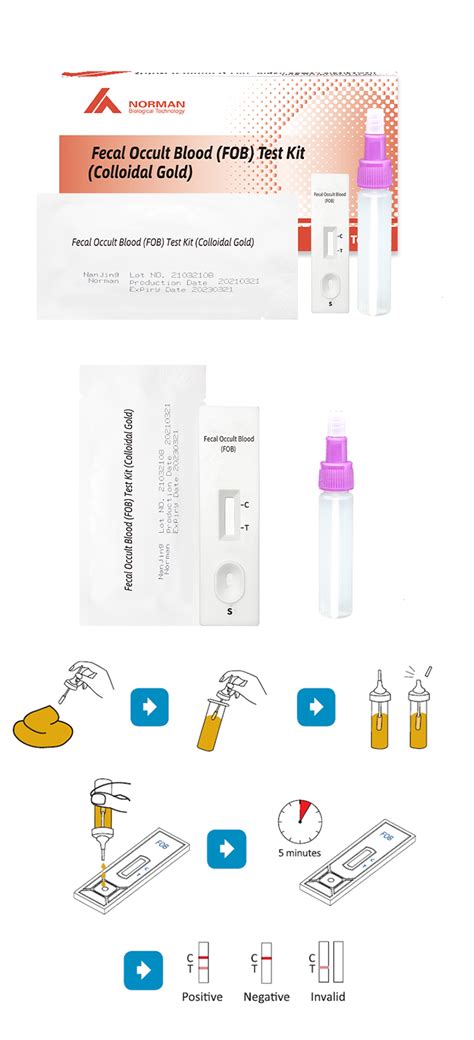 Fecal Occult Blood Fob Test Kit Colloidal Gold Diagnostic