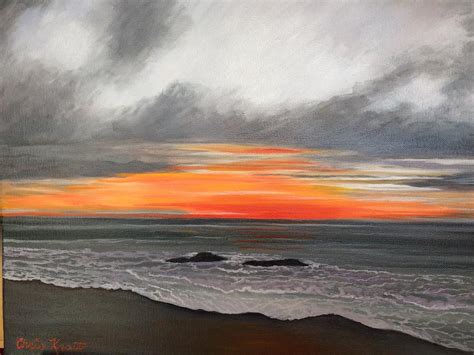 Cambria Sunset Painting By Chris Kratt Fine Art America