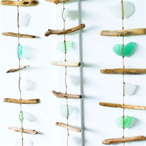 A Few Of Our Single Strand Xl Sea Glass Driftwood Hangings Back In Stock Today In Solid White