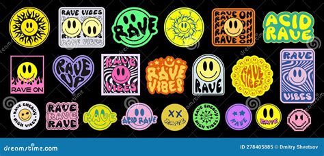 Cool Trendy Acid Stickers Collection Rave Art Pattern Trippy Parches