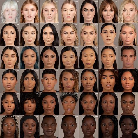 120 Light Medium Skin Color Palette Skin Tone Chart Dark Skin Makeup