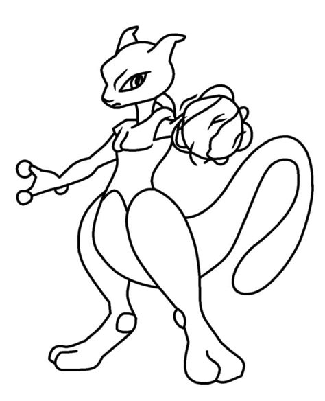 Coloriage Mewtwo Legendaire Generation Dessin Pokemon Legendaire The