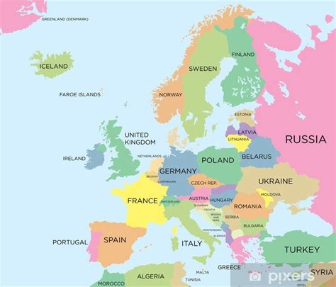 Il regno unito è uscito dall'unione europea il 31 gennaio 2020. Carta da Parati Colorata mappa politica d'Europa • Pixers ...