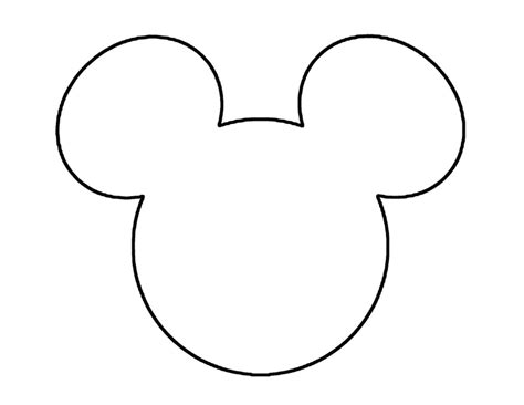 Mickey Mouse Ears Head Outline | Mickey mouse template, Mickey mouse