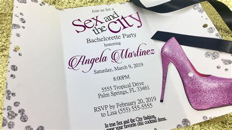 Sex And The City Inspired Invitations With High Heel Website