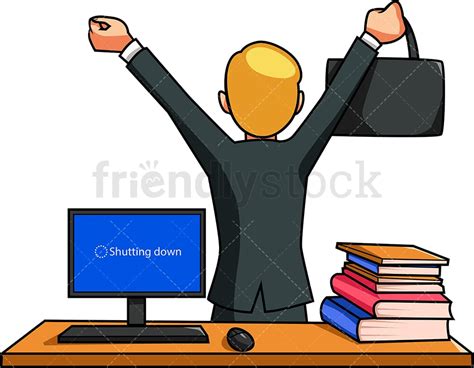 Employee Leaving The Office Cartoon Vector Clipart Friendlystock