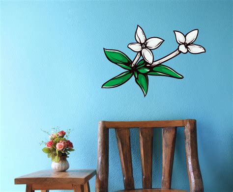 Floral Flower Vinyl Wall Decal Floralfloweruscolor048 Contemporary