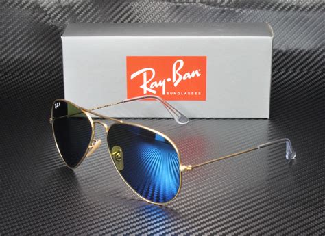 Ray Ban Rb3025 112 4l Aviator Matte Gold Blue Mir Polarized 58mm Mens Sunglasses Ebay
