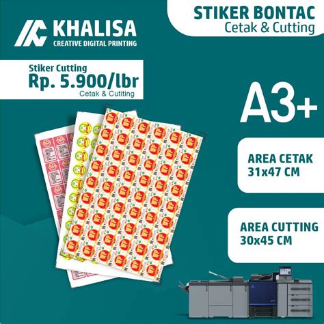 Jual Cetak Stiker Bontac Sudah Cutting A Cetak Stiker Chromo Stiker Label Kemasan Shopee