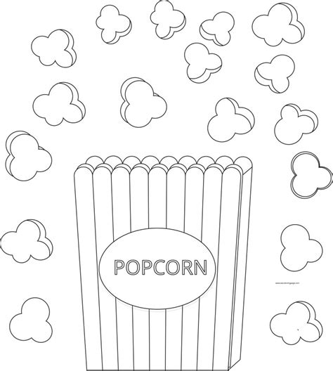 Popcorn Box Coloring Page Sketch Coloring Page