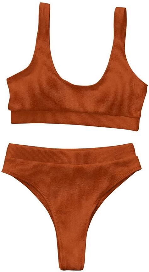 balakie women s crop top high waisted cheeky bikini set two piece swimsuits simple solid color