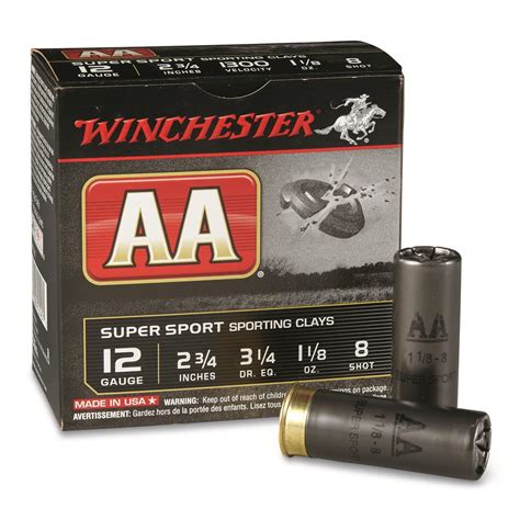 Winchester Aa Shotshells 20 Gauge 2 34 2 12 Dram Equiv 78 Oz 8