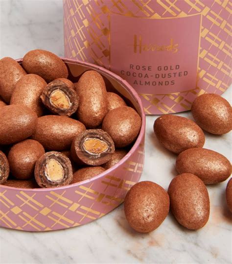 Harrods Rose Gold Cocoa Dusted Almonds 325g Harrods UK