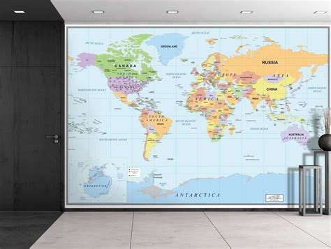 Wall26® 2016 Newest World Map Large Wall Mural Removable