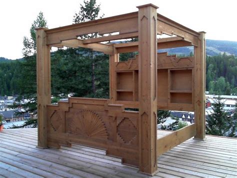 Custom Built South Western Style Canopy Bed Made From Solid Pine Wood