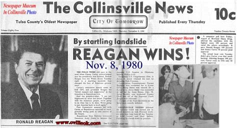 President Regan Died Today June 5 2004 Collinsville Ok