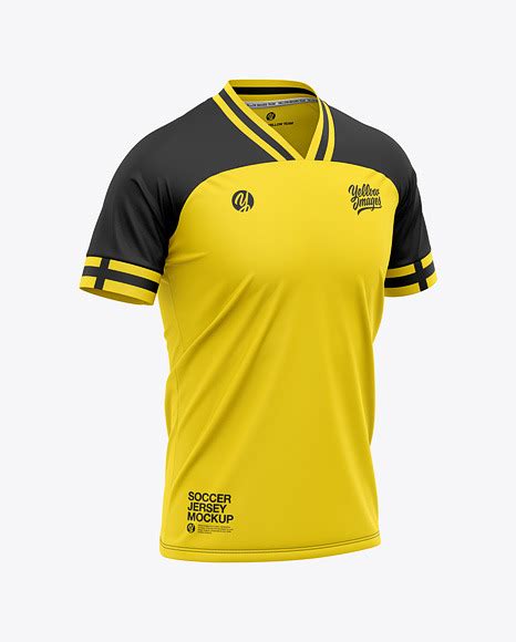 Men’s Soccer Jersey T Shirt Mockup Front Half Side View Football Jersey T Shirt Best