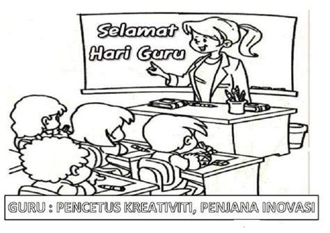 Gambar Mewarnai Tema Hari Guru Untuk Anak Tk Mewarnai