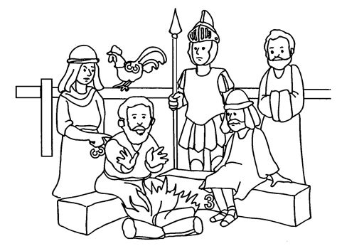 Peter Denies Jesus Coloring Pages For Kids Coloring Pages