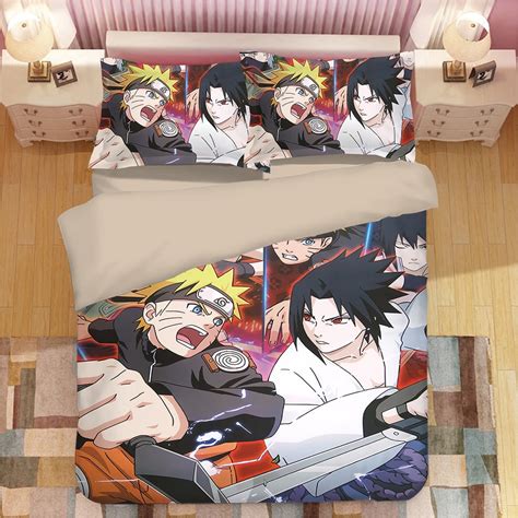 Cool Naruto Bedding Bed Set Twin Full Queen King Size Uzumaki Itachi Akatsuki Kakashi Action
