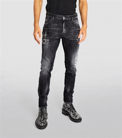 Dsquared2 Black Distressed Skater Skinny Jeans Harrods Uk