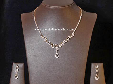 Stylish Simple Diamond Necklace Sets