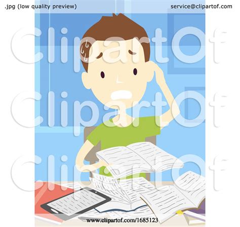Teen Guy Books Cramming Illustration By Bnp Design Studio 1685123