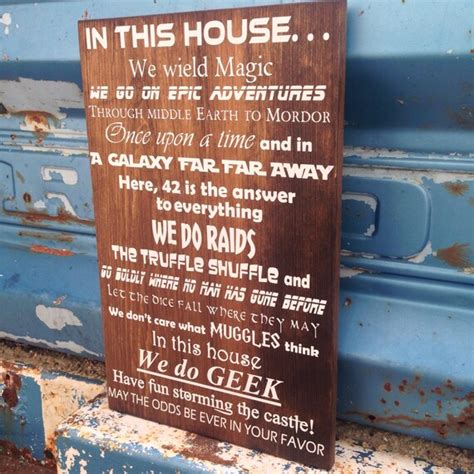 In This House We Do Geek Sign Wooden Sign 16 Lines Of Text
