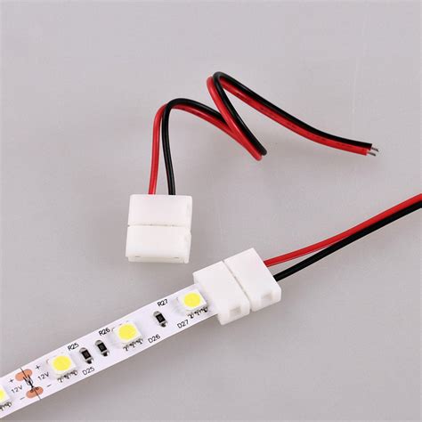 Icreating 8mm 2 Pin Led Strip Connector With Pigtail 10pcs 3528 Fle