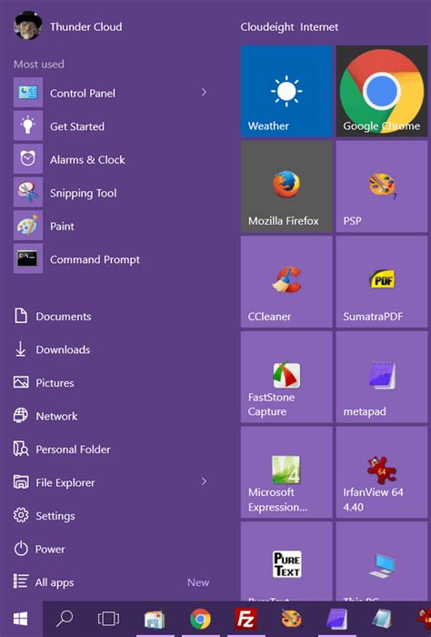 Change Your Start Menu And Taskbar Colors In Windows 10 Cloudeight