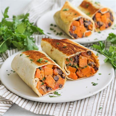 Vegetarian Burrito With Sweet Potatoes And Black Beans Zen And Spice