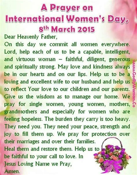 Womens Day 2015 Christian Devotions Prayer Quotes Prayers