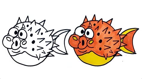 How To Draw Puffer Fish Easy Step By Step Youtube