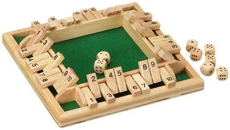wooden shut the box 4 player dice games traditional games