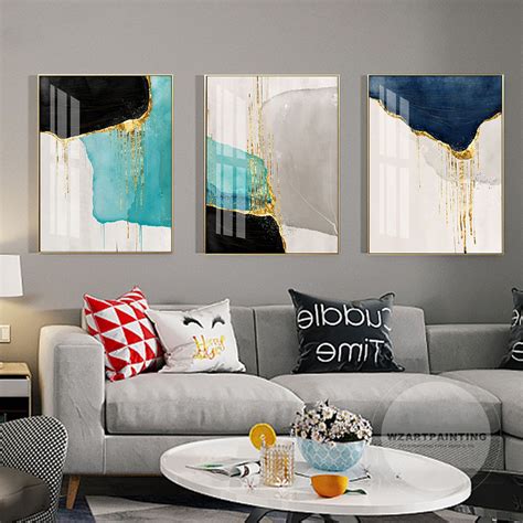 Check spelling or type a new query. Framed Wall Art 3 Piece Set of 3 Prints Abstract Gold Navy ...