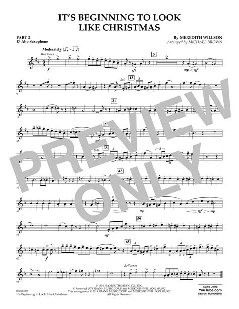 It S Beginning To Look Like Christmas Arr Michael Brown Pt 2 Eb Alto Saxophone Sheet