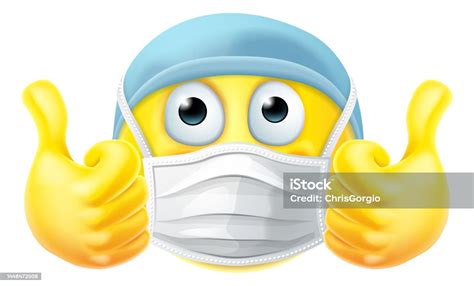 Masque Émoticône Emoji Pouces Vers Le Haut Ppe Médecin Infirmière