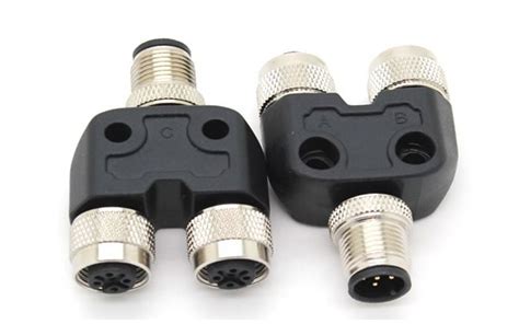 M12 5 Pin One Male To Two Female Connector Adapter Y Type Shenzhen Cp