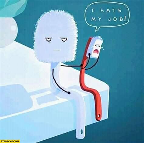 Toothbrush I Hate My Job Toilet Brush Confused