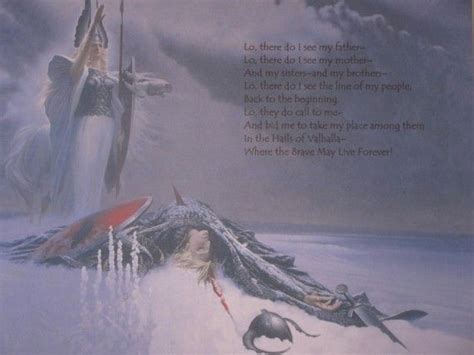 Valkyrie Saluting Fallen Viking Warrior Einherjar Called And Chosen For