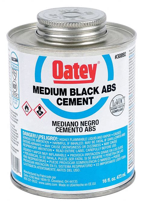 Gypsum is a lightweight material which is formed as a result of evaporating seawater in massive prehistoric basins. OATEY Black Solvent Cement, ABS, Medium Bodied, Size 16 oz ...