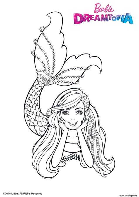 Add some colors of your imagination and make this fairy and pegasus coloring page nice and colorful. Coloriage Barbie Sirene Multicolore Dessin Barbie à imprimer