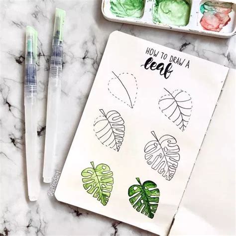 40 Easy Things To Draw For Your Bullet Journal Bullet Journal Leaves