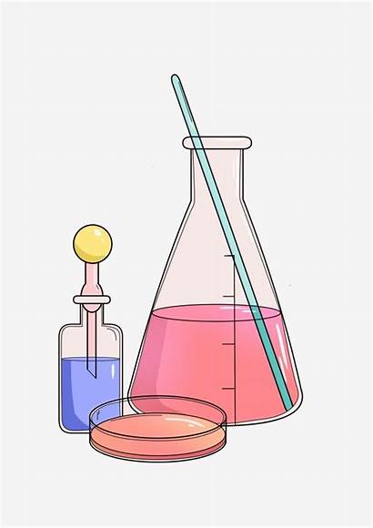 Chemistry Flask Cartoon Clipart Conical Chemical Aesthetic